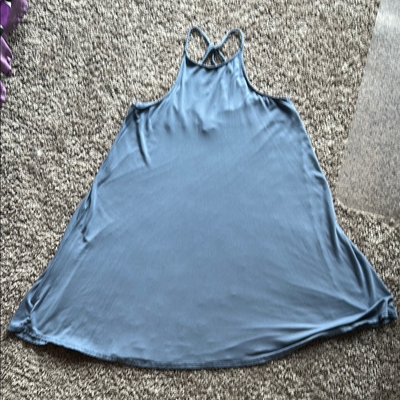 AMERICAN EAGLE Blue BRAIDED STRAP Cotton SWING Casual Dress Sz Med - Picture 6 of 9